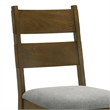 Pemberly Row Set of 2 Ladder Back Dining Chairs in Gray and Hickory Brown