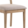 Pemberly Row Set of 2 Dining Chairs with Curved Back in Khaki and Brown