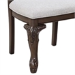 Pemberly Row Set of 2 Traditional Dining Chairs in Beige Linen and Coffee Brown