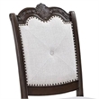 Pemberly Row Set of 2 Traditional Dining Chairs in Beige Linen and Coffee Brown