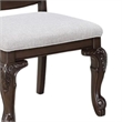 Pemberly Row Set of 2 Traditional Dining Chairs in Beige Linen and Coffee Brown