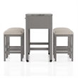 Pemberly Row 5 Piece Counter Height Set with Faux Marble Top in White and Gray