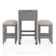 Pemberly Row 5 Piece Counter Height Set with Faux Marble Top in White and Gray
