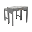 Pemberly Row 5 Piece Counter Height Set with Faux Marble Top in White and Gray