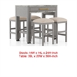 Pemberly Row 5 Piece Counter Height Set with Faux Marble Top in White and Gray