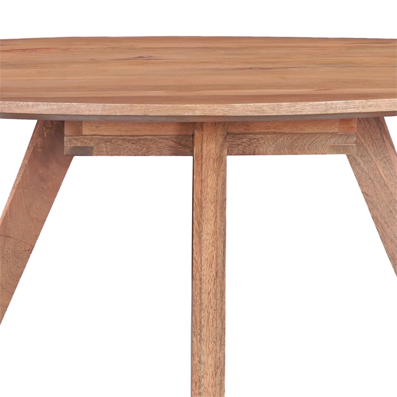 Pemberly Row 47 Inch Round Dining Table in Natural Brown Mango Wood