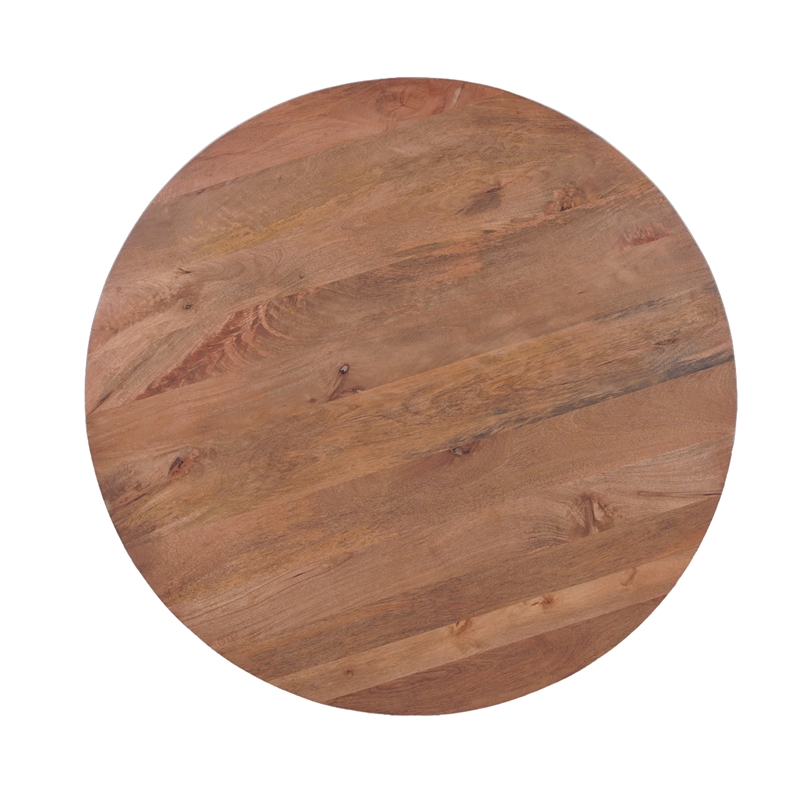 Pemberly Row 47 Inch Round Dining Table in Natural Brown Mango Wood