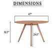 Pemberly Row 47 Inch Round Dining Table in Natural Brown Mango Wood
