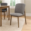 Pemberly Row Set of 2 Dining Chairs in Gray Fabric and Wenge Brown Wood
