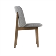 Pemberly Row Set of 2 Dining Chairs in Gray Fabric and Wenge Brown Wood