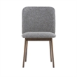 Pemberly Row Set of 2 Dining Chairs in Gray Fabric and Wenge Brown Wood