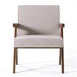 Pemberly Row Set of 2 Accent Chairs in Beige Polyester with Walnut Brown Legs
