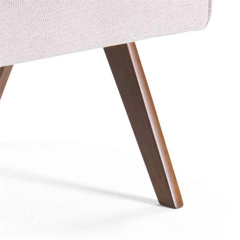 Pemberly Row Set of 2 Accent Chairs in Beige Polyester with Walnut Brown Legs