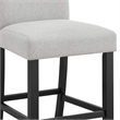 Pemberly Row Set of 2 Counter Height Chairs in Black Wood with Dove Gray Fabric