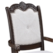Pemberly Row Set of 2 Traditional Dining Armchairs in Beige Linen & Coffee Brown