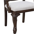 Pemberly Row Set of 2 Traditional Dining Armchairs in Beige Linen & Coffee Brown