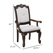 Pemberly Row Set of 2 Traditional Dining Armchairs in Beige Linen & Coffee Brown