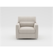 Pemberly Row Swivel Armchair with Lumbar Pillow in Cream Beige Boucle
