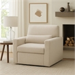 Pemberly Row Swivel Armchair with Lumbar Pillow in Cream Beige Boucle