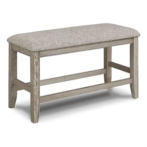 Pemberly Row 40 Inch Counter Height Dining Bench in White Oak and Gray