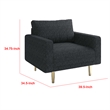 Pemberly Row Accent Sofa Chair in Black Boucle with Gold Legs