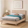 Pemberly Row Twin Size Bed with Reeded Headboard in Whitewash