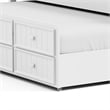 Pemberly Row Twin Captain Bed with Trundle and Drawers in White