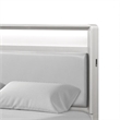 Pemberly Row Full Size Bed with LED Bookcase Headboard in Champagne Silver