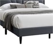 Pemberly Row Full Platform Bed with Padded Headboard in Charcoal Gray