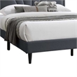 Pemberly Row Full Platform Bed with Padded Headboard in Charcoal Gray