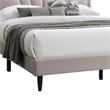 Pemberly Row Full Platform Bed with Padded Headboard in Light Brown