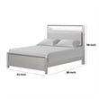 Pemberly Row Twin Size Bed with LED Bookcase Headboard in Champagne Silver