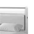 Pemberly Row Twin Size Bed with LED Bookcase Headboard in Champagne Silver