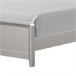 Pemberly Row Twin Size Bed with LED Bookcase Headboard in Champagne Silver
