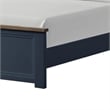 Pemberly Row Twin Size Bed with Panel Headboard in Navy Blue and Brown
