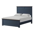 Pemberly Row Twin Size Bed with Panel Headboard in Navy Blue and Brown