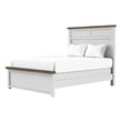 Pemberly Row Full Size Bed with Panel Headboard in White and Dark Brown