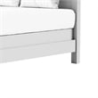 Pemberly Row Twin Size Bed with Panel Headboard in White and Dark Brown