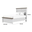 Pemberly Row Twin Size Bed with Panel Headboard in White and Dark Brown