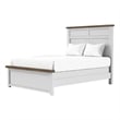 Pemberly Row Twin Size Bed with Panel Headboard in White and Dark Brown