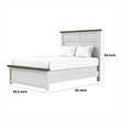 Pemberly Row Twin Size Bed with Panel Headboard in White and Dark Brown