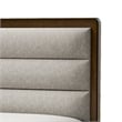 Pemberly Row Queen Bed with Channel Tufted Headboard in Light Gray