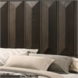 Pemberly Row King Bed with Vertical Faceted Headboard in Espresso Brown
