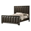 Pemberly Row King Bed with Vertical Faceted Headboard in Espresso Brown