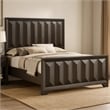 Pemberly Row Queen Bed with Vertical Faceted Headboard in Espresso Brown