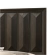 Pemberly Row Queen Bed with Vertical Faceted Headboard in Espresso Brown