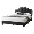 Pemberly Row Full Bed with Fan Shaped Headboard in Charcoal Gray