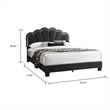 Pemberly Row Full Bed with Fan Shaped Headboard in Charcoal Gray