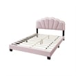 Pemberly Row Contemporary Full Bed with Fan Shaped Headboard in Pink