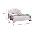 Pemberly Row Contemporary Full Bed with Fan Shaped Headboard in Pink